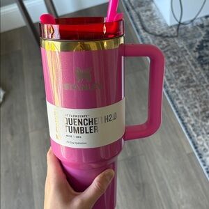 Wicked Movie Stanley Pink and Gold Quencher H2.0 Tumbler
